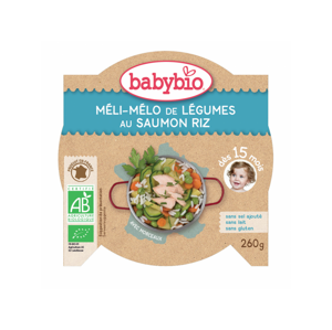 BabyBio menu zelenina s lososem a rýží 260g