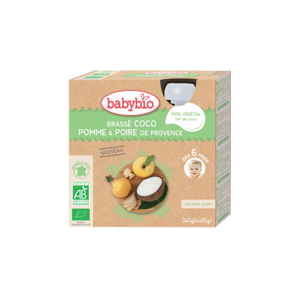 BabyBio svačinka s kokosovým mlékem - jablko a hruška 4 x 85 g