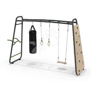 Multifunkční fitness centrum GetSet Monkeybar MB320 Exit Toys rozšiřitelné s gymnastickými kruhy boxovacím pytlem lezeckou stěnou houpačkou a bradly