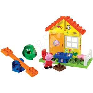 Stavebnice Peppa Pig Garden House PlayBig Bloxx BIG domeček s posezením a houpačkou 2 postavičky 26 dílů od 1,5-5 let