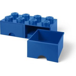 SMARTLIFE LEGO úložný box 8 se šuplíky - modrá