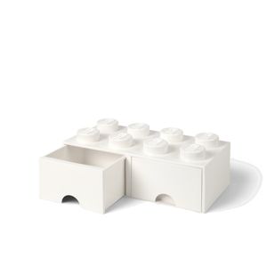 LEGO úložný box 8 s šuplíky - bílá