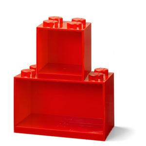 LEGO Brick závěsné police, set 2 ks - červená