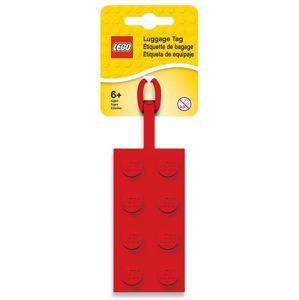 LEGO Jmenovka na zavazadlo - kostka 2x4, červená