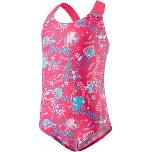 Speedo Seasquad Allover Swimsuit - pink/pink splash/bali blue 74-80