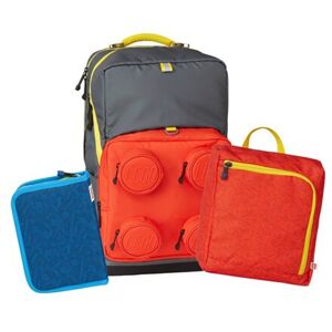 LEGO Titanium/Red Signature Maxi Plus - školní batoh, 3 dílný set
