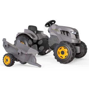 Traktor na šlapání a přívěs Stronger XXL Tractor+Trailer Smoby s polohovatelným sedadlem a zvukem na volantu 161 cm