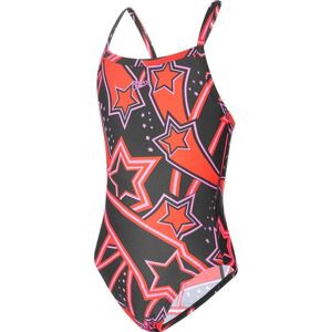 Speedo Allover X-Back Swimsuit - retrostars black/scarlet 164