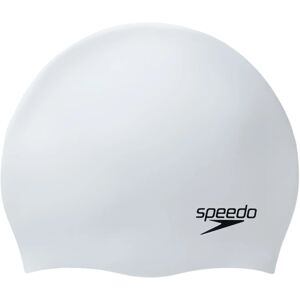 Speedo Plain Moulded Silicone Cap - white pearlescent