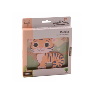 JOUÉCO The Wildies Family dřevěné mini puzzle Tiger 12m+