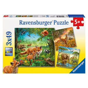 Ravensburger puzzle Země živočichů 3x49 dílků