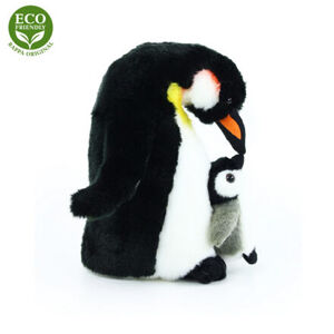 Plyšový tučňák s mládětem 22 cm ECO-FRIENDLY