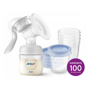 Philips AVENT Odsávačka mateřského mléka manuální + VIA 180 ml 5 ks