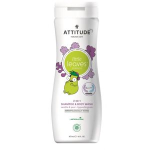 ATTITUDE Dětské tělové mýdlo a šampon (2 v 1) Little leaves s vůní vanilky a hrušky 473 ml
