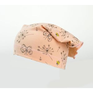 Karpet Dívčí úpletový šátek s potiskem květy - losos vel.5