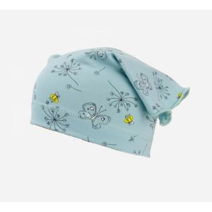 Karpet Dívčí úpletový šátek s potiskem květy - mentol vel.5