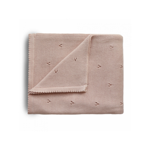 MUSHIE pletená deka z BIO bavlny, 80x100 cm - Blush