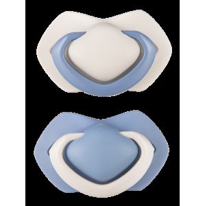 Canpol babies C - Set symetrických silikonových dudlíků 18m+ PURE COLOR modrý