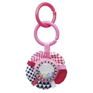 CANPOL BABIES Šustící plyšová hračka s chrastítkem ZIG ZAG stuha růžová