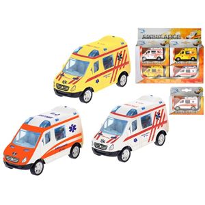 Mikro Trading Auto ambulance 8cm kov zpětný chod 3barvy