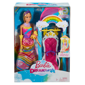 Mattel Barbie Princezna s duhovou houpačkou - poškozený obal