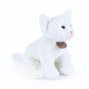 Rappa Plyšová kočka bílá sedící, 24 cm