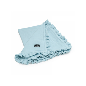 T-TOMI Mušelínová deka s volánkem Blue