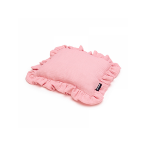 T-TOMI Mušelínový polštářek s volánkem Pink