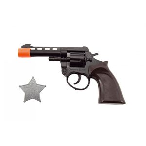 Teddies Pistole/Kolt na kapsle 8 ran + šerifská hvězda plast 18cm 