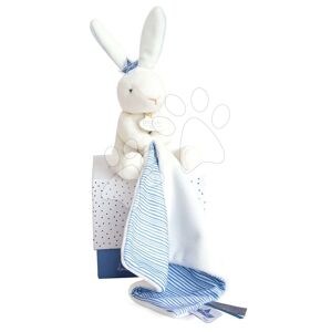 Plyšový zajačik na maznanie Bunny Sailor Perlidoudou Doudou et Compagnie modrý 10 cm v darčekovom balení od 0 mes DC3514
