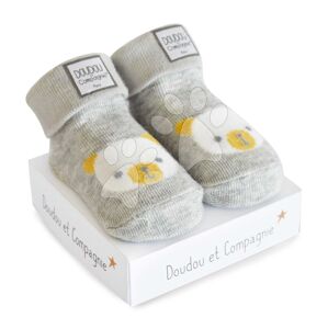 Ponožky pre bábätko Birth Socks Doudou et Compagnie sivé s jemným vzorom od 0-6 mes DC3704