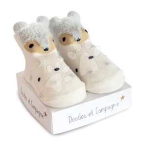Ponožky pre bábätko Panda Birth Socks Doudou et Compagnie čierno-biele od 0-6 mes DC3705