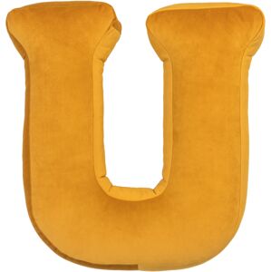 Sametový polštář Betty’s Home ve tvaru písmene U - Yellow
